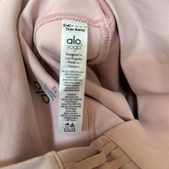 ALO YOGA HIGH-WAIST PRISM CAPRI SIDE SHOW in Pale Mauve Sz XS - Picture 8 of 9